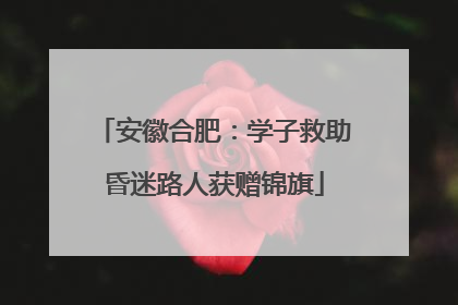 安徽合肥：学子救助昏迷路人获赠锦旗