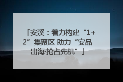 安溪：着力构建“1+2”集聚区 助力“安品出海·抢占先机”