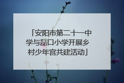 安阳市第二十一中学与磊口小学开展乡村少年宫共建活动