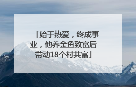 始于热爱，终成事业，他养金鱼致富后带动18个村共富