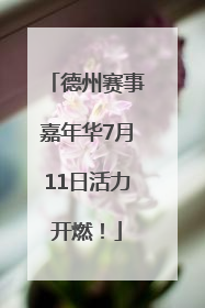德州赛事嘉年华7月11日活力开燃！