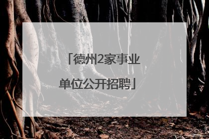德州2家事业单位公开招聘