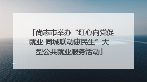 尚志市举办“红心向党促就业 同城联动惠民生”大型公共就业服务活动