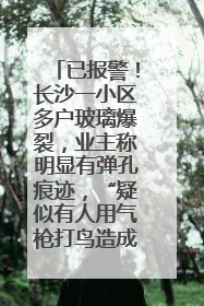 已报警！长沙一小区多户玻璃爆裂，业主称明显有弹孔痕迹，“疑似有人用气枪打鸟造成”