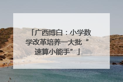 广西博白：小学数学改革培养一大批“速算小能手”