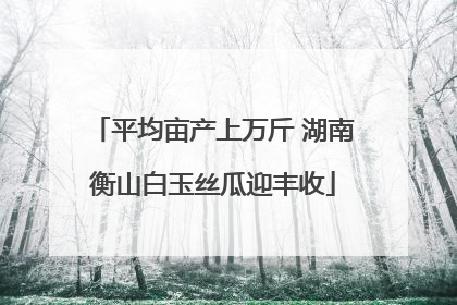 平均亩产上万斤 湖南衡山白玉丝瓜迎丰收