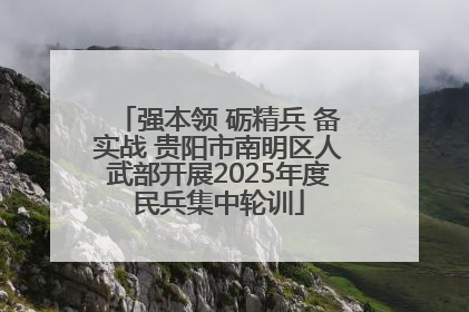 强本领 砺精兵 备实战 贵阳市南明区人武部开展2025年度民兵集中轮训