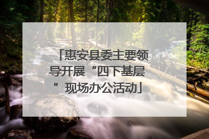 惠安县委主要领导开展“四下基层”现场办公活动