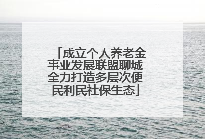 成立个人养老金事业发展联盟聊城全力打造多层次便民利民社保生态