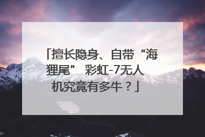 擅长隐身、自带“海狸尾” 彩虹-7无人机究竟有多牛？