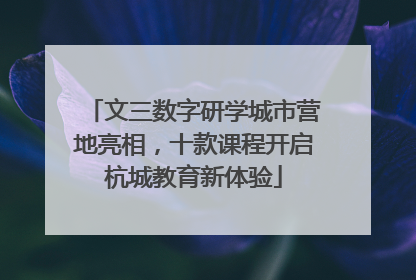 文三数字研学城市营地亮相，十款课程开启杭城教育新体验