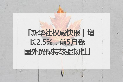 新华社权威快报｜增长2.5%，前5月我国外贸保持较强韧性