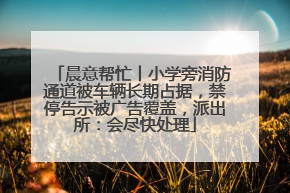 晨意帮忙丨小学旁消防通道被车辆长期占据，禁停告示被广告覆盖，派出所：会尽快处理