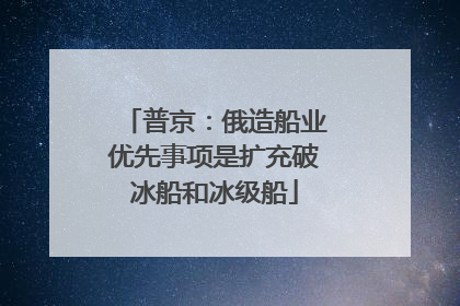 普京：俄造船业优先事项是扩充破冰船和冰级船