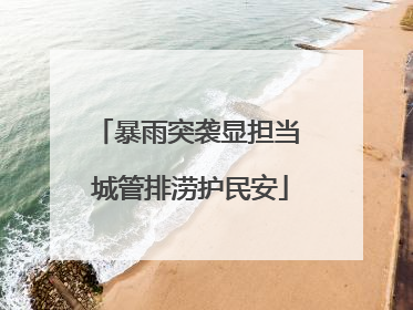 暴雨突袭显担当 城管排涝护民安