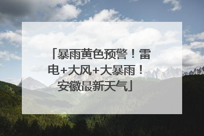 暴雨黄色预警！雷电+大风+大暴雨！安徽最新天气