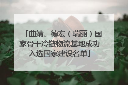 曲靖、德宏（瑞丽）国家骨干冷链物流基地成功入选国家建设名单