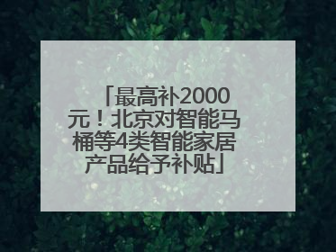 最高补2000元！北京对智能马桶等4类智能家居产品给予补贴