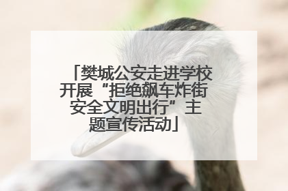 樊城公安走进学校开展“拒绝飙车炸街 安全文明出行”主题宣传活动