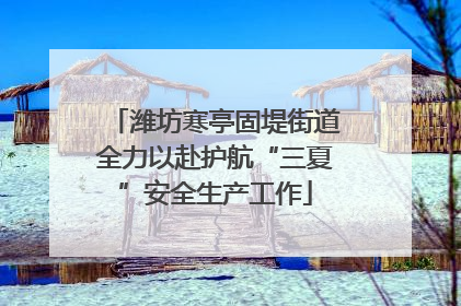 潍坊寒亭固堤街道全力以赴护航“三夏”安全生产工作