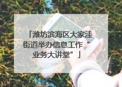 潍坊滨海区大家洼街道举办信息工作“业务大讲堂”