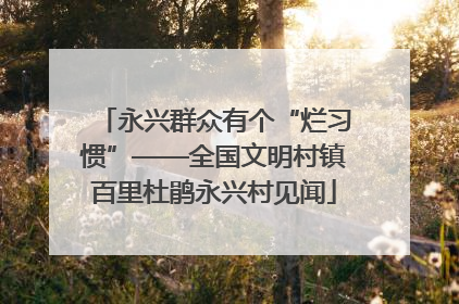 永兴群众有个“烂习惯”——全国文明村镇百里杜鹃永兴村见闻