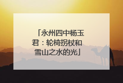 永州四中杨玉君：轮椅拐杖和雪山之水的光