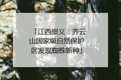 江西崇义：齐云山国家级自然保护区发现蜘蛛新种