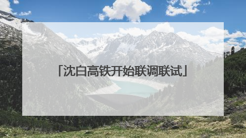 沈白高铁开始联调联试