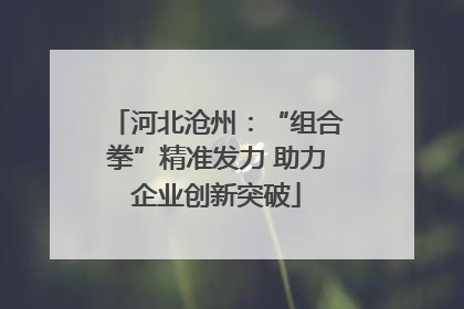 河北沧州：“组合拳”精准发力 助力企业创新突破