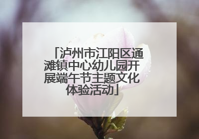 泸州市江阳区通滩镇中心幼儿园开展端午节主题文化体验活动