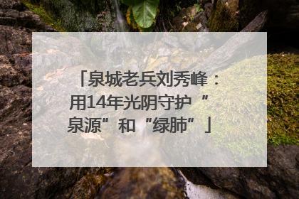 泉城老兵刘秀峰：用14年光阴守护“泉源”和“绿肺”