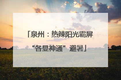 泉州：热辣阳光霸屏 “各显神通”避暑