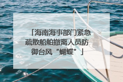 海南海事部门紧急疏散船舶撤离人员防御台风“蝴蝶”