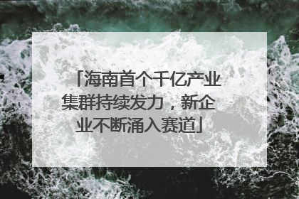 海南首个千亿产业集群持续发力，新企业不断涌入赛道