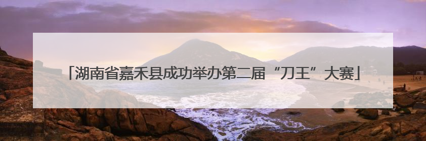 湖南省嘉禾县成功举办第二届“刀王”大赛