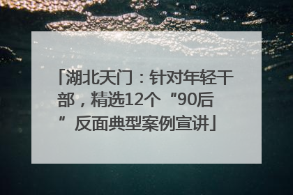 湖北天门：针对年轻干部，精选12个“90后”反面典型案例宣讲
