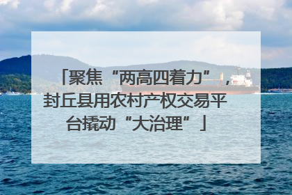 聚焦“两高四着力”，封丘县用农村产权交易平台撬动“大治理”