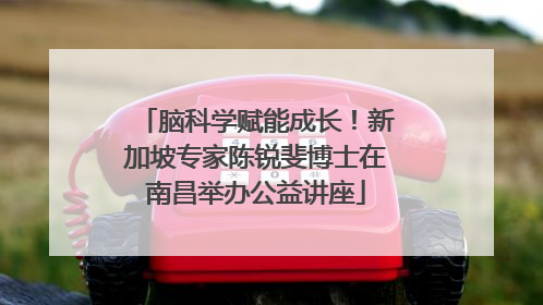 脑科学赋能成长！新加坡专家陈锐斐博士在南昌举办公益讲座