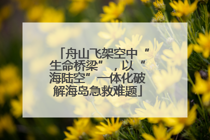 舟山飞架空中“生命桥梁”，以“海陆空”一体化破解海岛急救难题