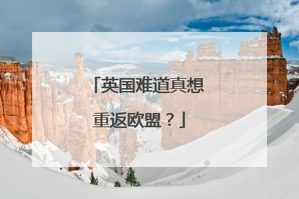 英国难道真想重返欧盟？