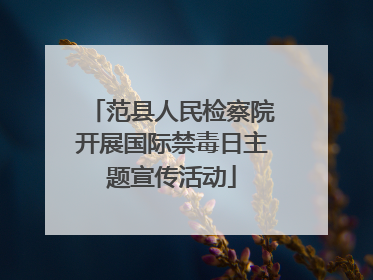范县人民检察院开展国际禁毒日主题宣传活动