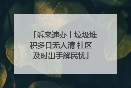 诉来速办丨垃圾堆积多日无人清 社区及时出手解民忧