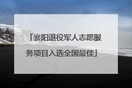 襄阳退役军人志愿服务项目入选全国最佳