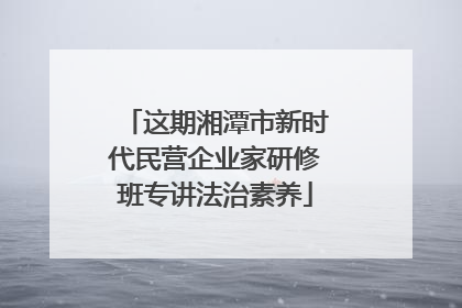 这期湘潭市新时代民营企业家研修班专讲法治素养