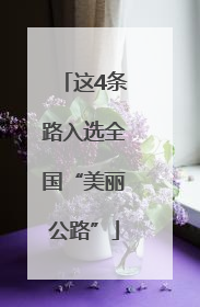 这4条路入选全国“美丽公路”