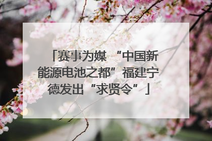 赛事为媒 “中国新能源电池之都”福建宁德发出“求贤令”