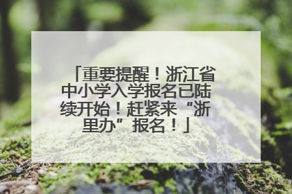 重要提醒！浙江省中小学入学报名已陆续开始！赶紧来“浙里办”报名！