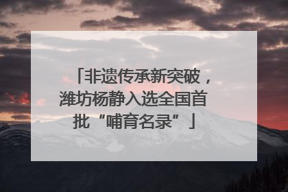 非遗传承新突破，潍坊杨静入选全国首批“哺育名录”