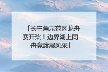 长三角示范区龙舟赛开桨！边界湖上同舟竞渡展风采